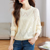 CC-XFY2085早秋季圆领亮片针织衫女短款秋装2024新款高腰上衣打底衫春秋百搭 商品缩略图1