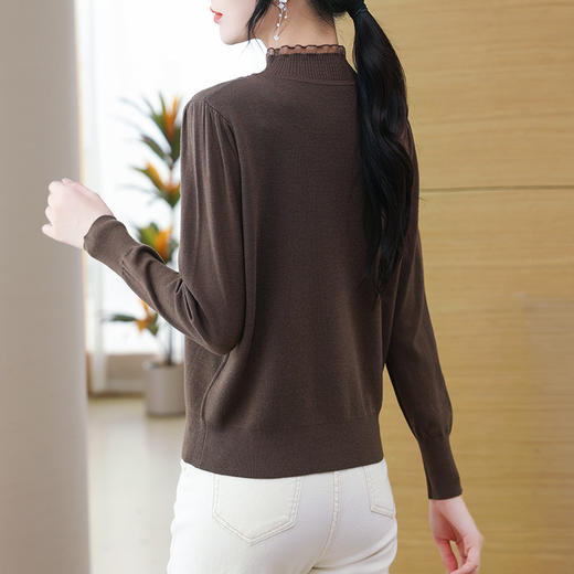 CC-28-1225打底衫女2024新款秋冬设计感半高领毛衣洋气时尚针织打底衫上衣 商品图3