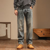 【新款DQ】大依优型大码松紧腰直筒牛仔裤长裤男舒适休闲简约百搭加肥加大男装潮款 商品缩略图0