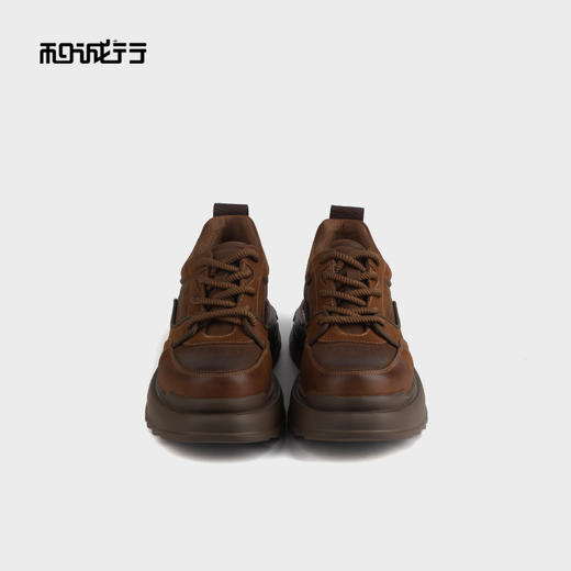 和诚行 2024秋冬新款时尚厚底休闲鞋男士百搭系带复古板鞋0551164 商品图2