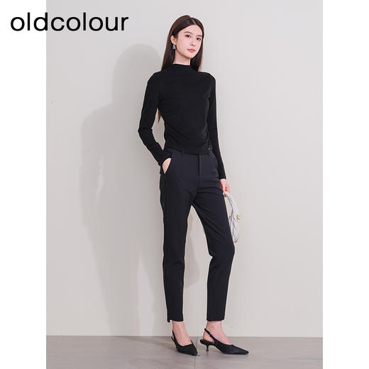oldcolour欧珂冬季新款时尚修身纯色半高领长袖T恤女P440202A1 商品图3