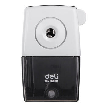 得力(deli)黑白经典学生手摇削笔机器/铅笔卷笔/转笔刀削笔刀 学生文具考试开学生日礼物 黑色 商品图0