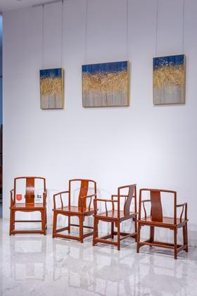 红桥红  家具严选  缅甸花梨（大果紫檀）【嘉木堂 矮靠背 南官帽椅】