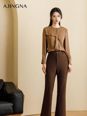 【商场同款】阿菁娜2024秋季新品大女主通勤质感衬衫A29Q102005