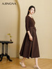 【商场同款】阿菁娜秋季新款法式圆领高腰连衣裙A29Q112062 商品缩略图1