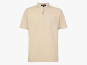 Sease - Fish Tail Short Cotton Shirt - Beige - 男装 - 衬衫 - 米黄色