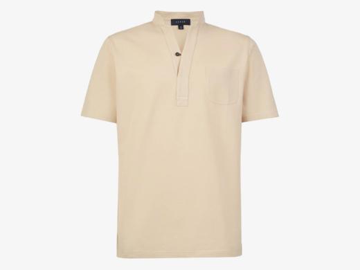 Sease - Fish Tail Short Cotton Shirt - Beige - 男装 - 衬衫 - 米黄色 商品图0