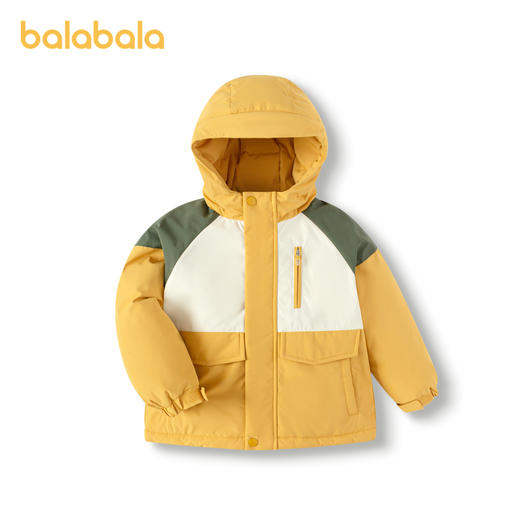 巴拉巴拉童装儿童羽绒服男童女童连帽外套新款冬装撞色拼接潮 商品图4