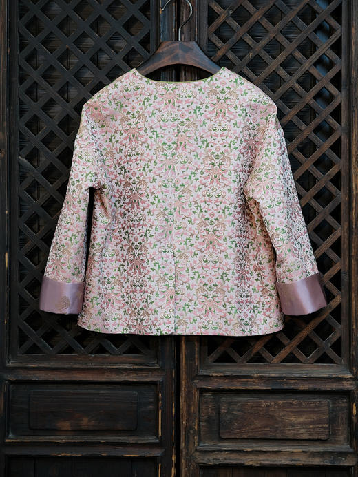 盛唐婧 |中式国风宋锦缠枝花交领外套 商品图6