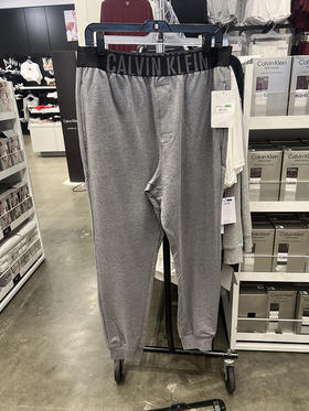 Calvin Klein/CK 男士居家棉混纺微弹LOGO松紧腰束脚卫裤睡裤