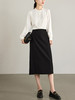 【专属特价】熙世界黑色开叉直筒半身裙女秋季2025新款通勤高腰显瘦包臀一步裙 商品缩略图3