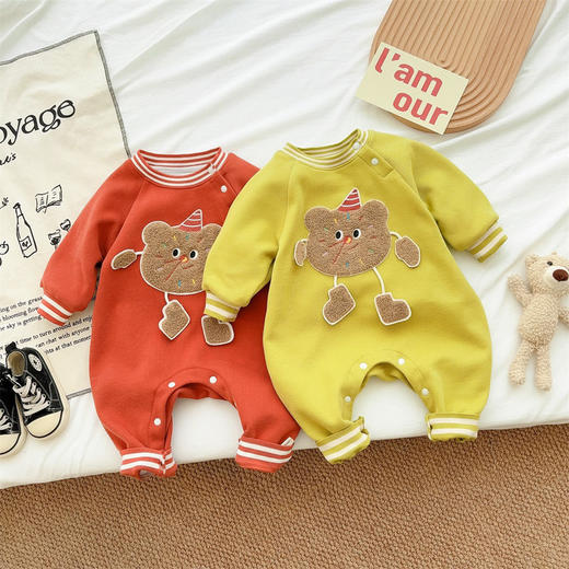 【婴儿秋装新款三色爬服】男女长袖爬衣卡通宝宝连体衣男宝宝a类外出服 商品图1