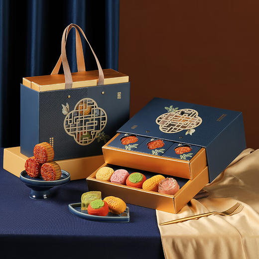 悠享时（YOTIME）中秋月饼礼盒673g 广式流心酥月双层月饼礼盒集锦中秋节礼品 商品图0