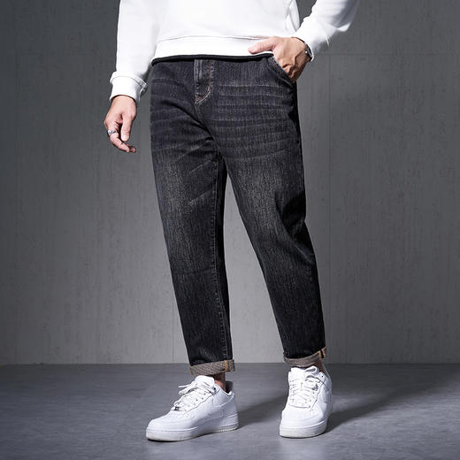 【新款DMH】大依优型大码潮款牛仔裤加肥加大宽松男士胖子300斤显瘦潮流弹力舒适 商品图1