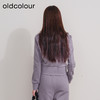 oldcolour冬季新款灰色简约休闲修身连帽短款卫衣外套女P410202A1 商品缩略图4