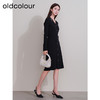 oldcolour冬季新款纯色优雅简约气质V领长款针织连衣裙P441001A1 商品缩略图2