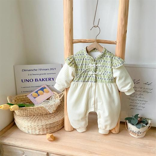 【婴儿中国风汉服连体衣】秋冬款宝宝新年装满月女宝哈衣周岁宝宝衣服 商品图0