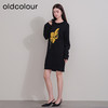 oldcolour冬季新款黑色法式高级气质宽松显瘦针织连衣裙P441004A1 商品缩略图3