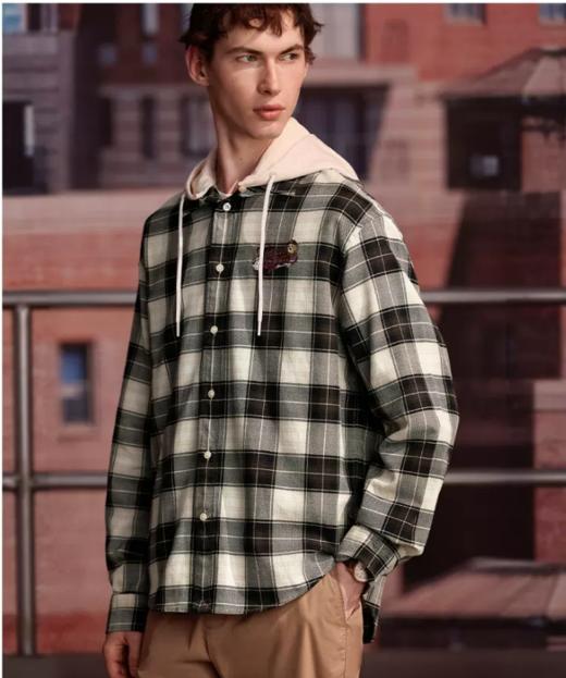 【大都会】AARON CHANG联名 TeenieWeenie小熊男装格纹衬衫2024秋季新款 商品图2