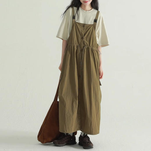 裁缝学苑AS325户外背带裙日系工装风小众设计感宽松百搭休闲长裙 商品图2