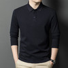 半身缘男装 春秋纯色商务休闲桑蚕丝长袖POLO衫566 商品缩略图2