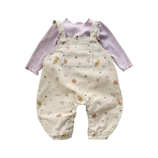 【婴儿背带裤森系两件套】秋款衣服套装韩国童装可爱卡通女宝宝打底 商品图4