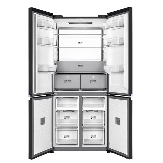 美的(Midea)（202848）（202787）60cm薄微晶系列冰箱 口感保鲜净味无缝全嵌十字四开门超薄大容量一级变频家用智能 BCD-527WUSGPZMA 钻影灰 弦影白 商品图2