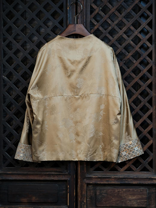 盛唐婧 |中式国风提花真丝繁花对襟外套 商品图4