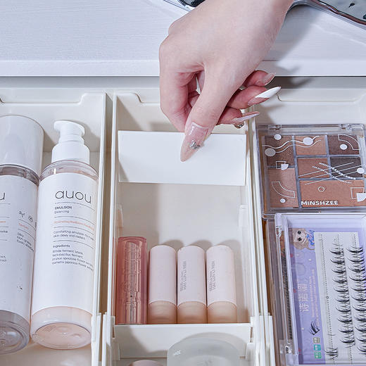 留存道抽屉伸缩收纳盒整理盒内置分隔可伸缩厨房餐具化妆品杂物分格盒 商品图4