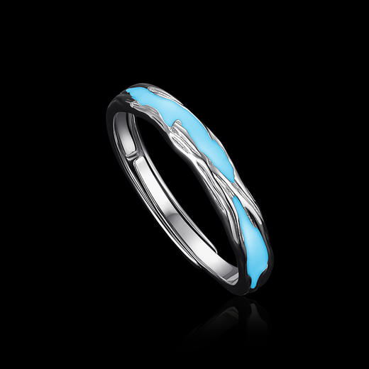 卡蒂罗/KADER 夜光效果 落樱连理枝情侣对戒 浪漫樱花甜蜜温柔可调节发光手饰一对 恋爱频率繁花似锦配饰 925银七夕 商品图4