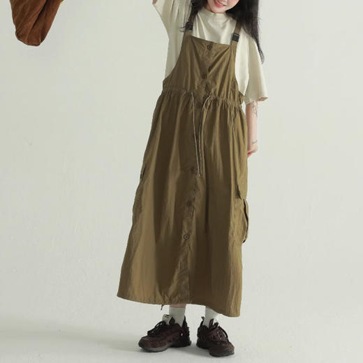 裁缝学苑AS325户外背带裙日系工装风小众设计感宽松百搭休闲长裙 商品图1