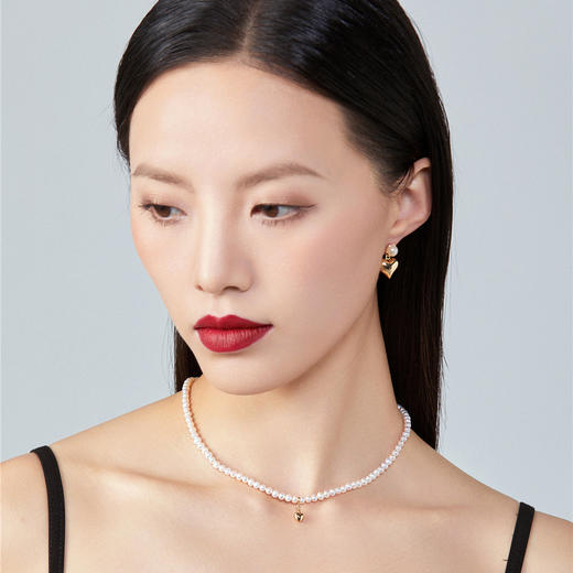 Pearl moments 小金心米珠 珍珠项链耳环套装【该商品不支持用券】 商品图3