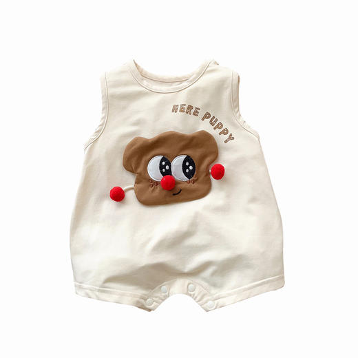 【韩版周岁宝宝卡通无袖哈衣】2024夏季薄款a类透气居家服连体衣爬服 商品图4