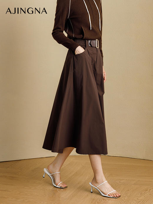 【商场同款】阿菁娜2024秋季新品优雅休闲通勤半裙A29Q113036 商品图3