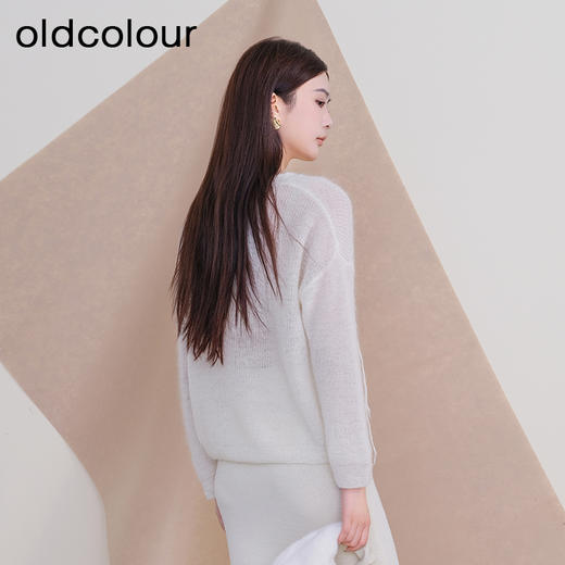 oldcolour欧珂冬新款时尚圆领长袖宽松纯色毛织套头衫女P460503A1 商品图4