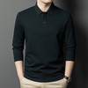 半身缘男装 春秋纯色商务休闲桑蚕丝长袖POLO衫566 商品缩略图4