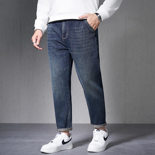 【新款DMH】大依优型大码潮款牛仔裤加肥加大宽松男士胖子300斤显瘦潮流弹力舒适 商品图6