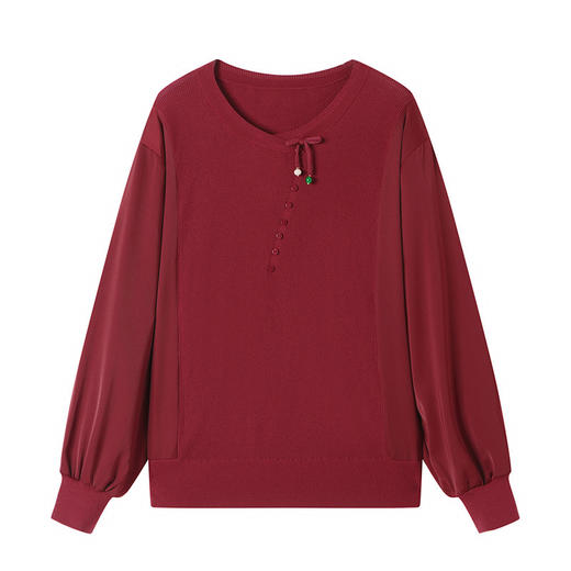 CC-16-9065秋季新款时尚中国结针织衫宽松气质上衣大码女装毛衣 商品图4