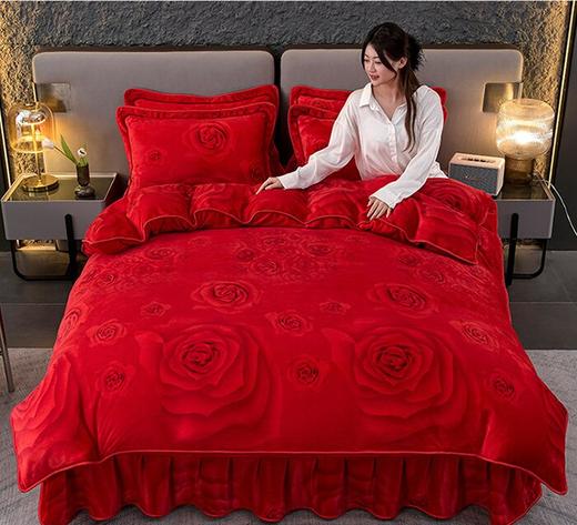 秋冬【牛奶绒四件套床品】加厚保暖套件 亲肤宝宝绒 中老年被套床上用品 送爸妈好物 商品图5