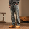 【新款DQ】大依优型大码松紧腰直筒牛仔裤长裤男舒适休闲简约百搭加肥加大男装潮款 商品缩略图1