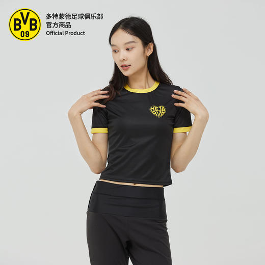 【官方正版】多特蒙德足球俱乐部｜黄黑之心女生T恤足球迷撞色速干短袖 商品图3