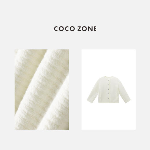 COCO ZONE 时尚圆领单排扣外套纯色百搭长袖上衣CC1C1758 商品图2