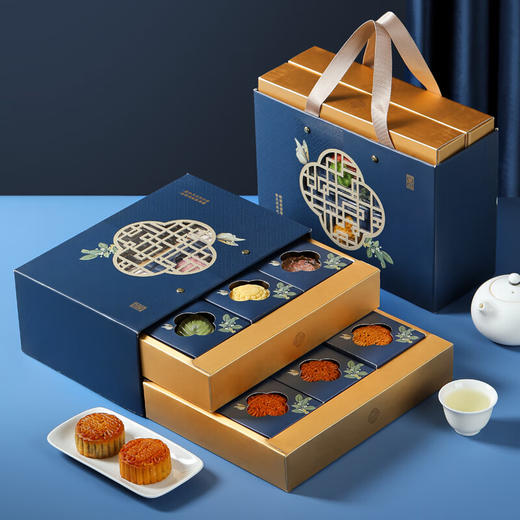 悠享时（YOTIME）中秋月饼礼盒673g 广式流心酥月双层月饼礼盒集锦中秋节礼品 商品图3