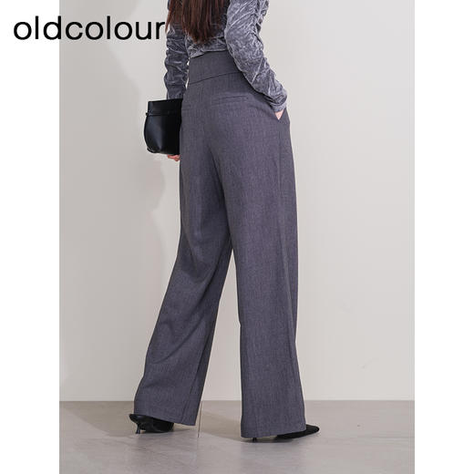 oldcolour欧珂2023冬季休闲时尚高腰修身长裤女P410701A1 商品图4