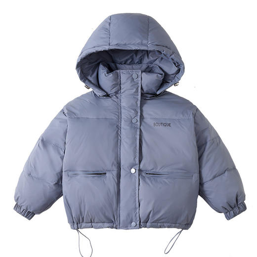 【舒适藻松轻盈，保暖“芯“升级】男女中大童装新款 加厚保暖拆帽 小孩儿童白鸭绒羽绒服 短款外套外穿-QQ 商品图4