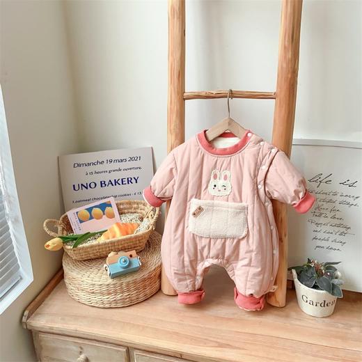 【韩版萌趣可爱卡通刺绣新生儿爬服】童装宝宝秋冬装加绒长袖哈衣婴儿 商品图1