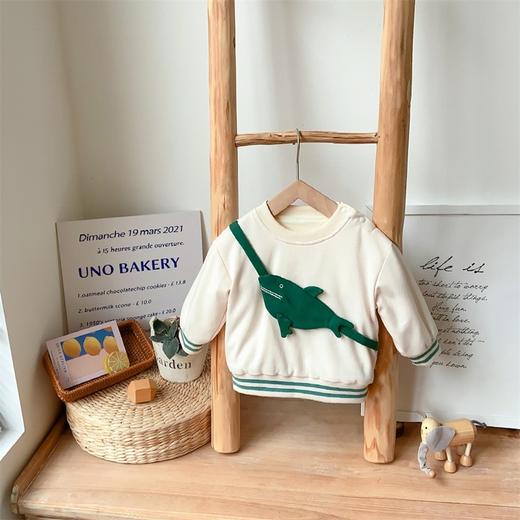 【卡通鲨鱼背包条纹卫衣两件套】韩版婴幼童秋冬套装新款洋气加绒加厚 商品图2