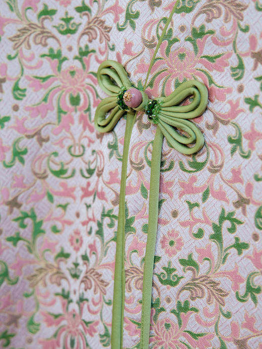 盛唐婧 |中式国风宋锦缠枝花交领外套 商品图3