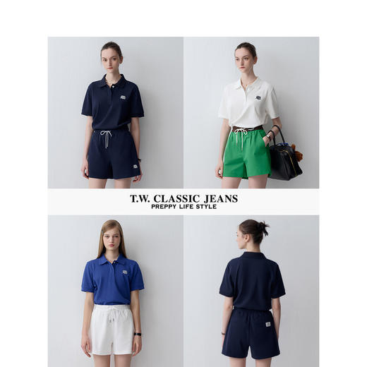 TeenieWeenie小熊字母POLO衫T恤女夏季女t恤TTHA242491P 商品图4