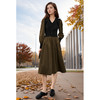 8/22奢姿大码女装2024秋季气质V领裙子胖妹妹时尚荷叶边拼接连衣裙9943855149 商品缩略图1